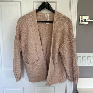 Sadie & Sage Wool Blend Open Thick Knit Front Drape Cardigan